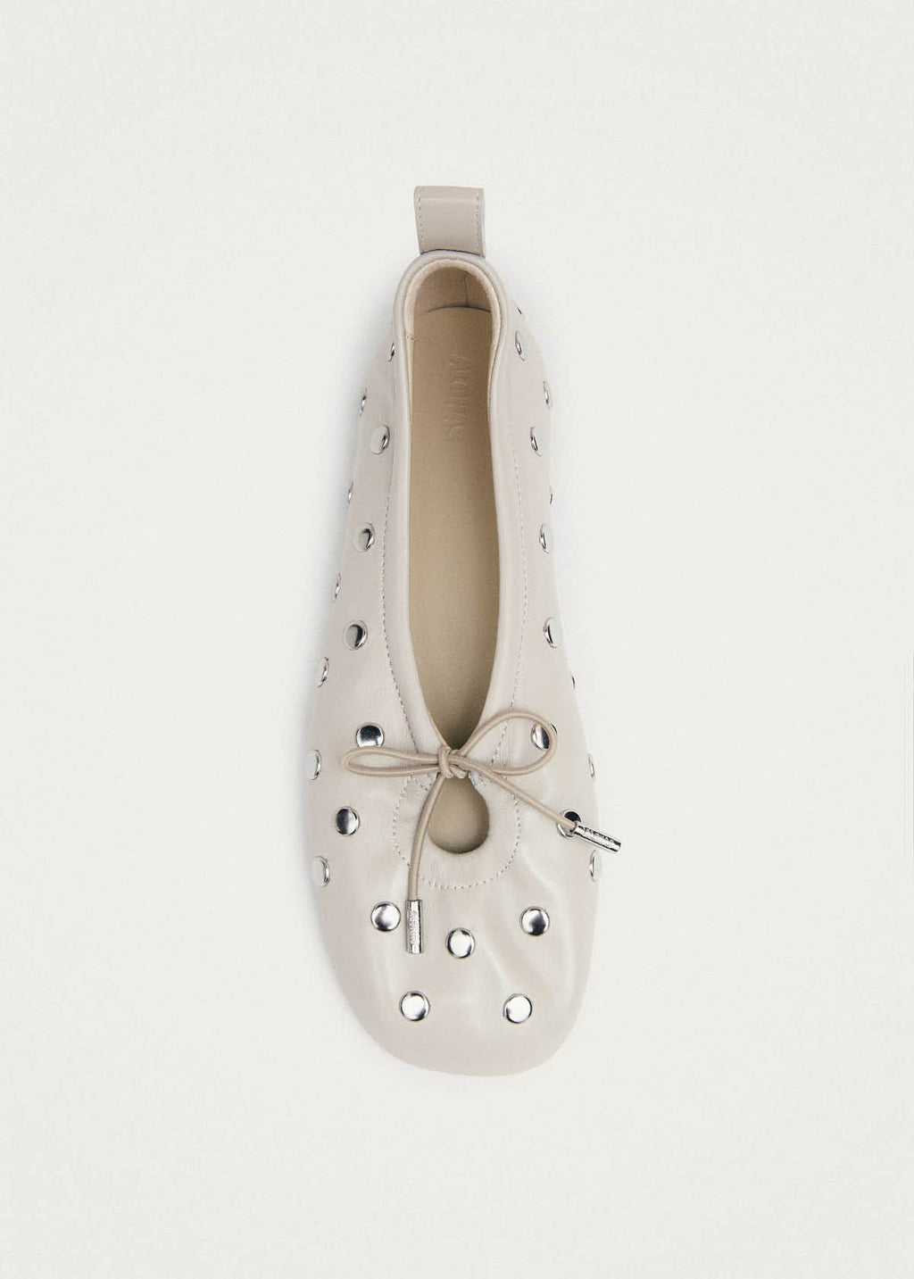 Rosalind All Studs Cream Leather Ballet Flats