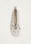 Rosalind All Studs Cream Leather Ballet Flats