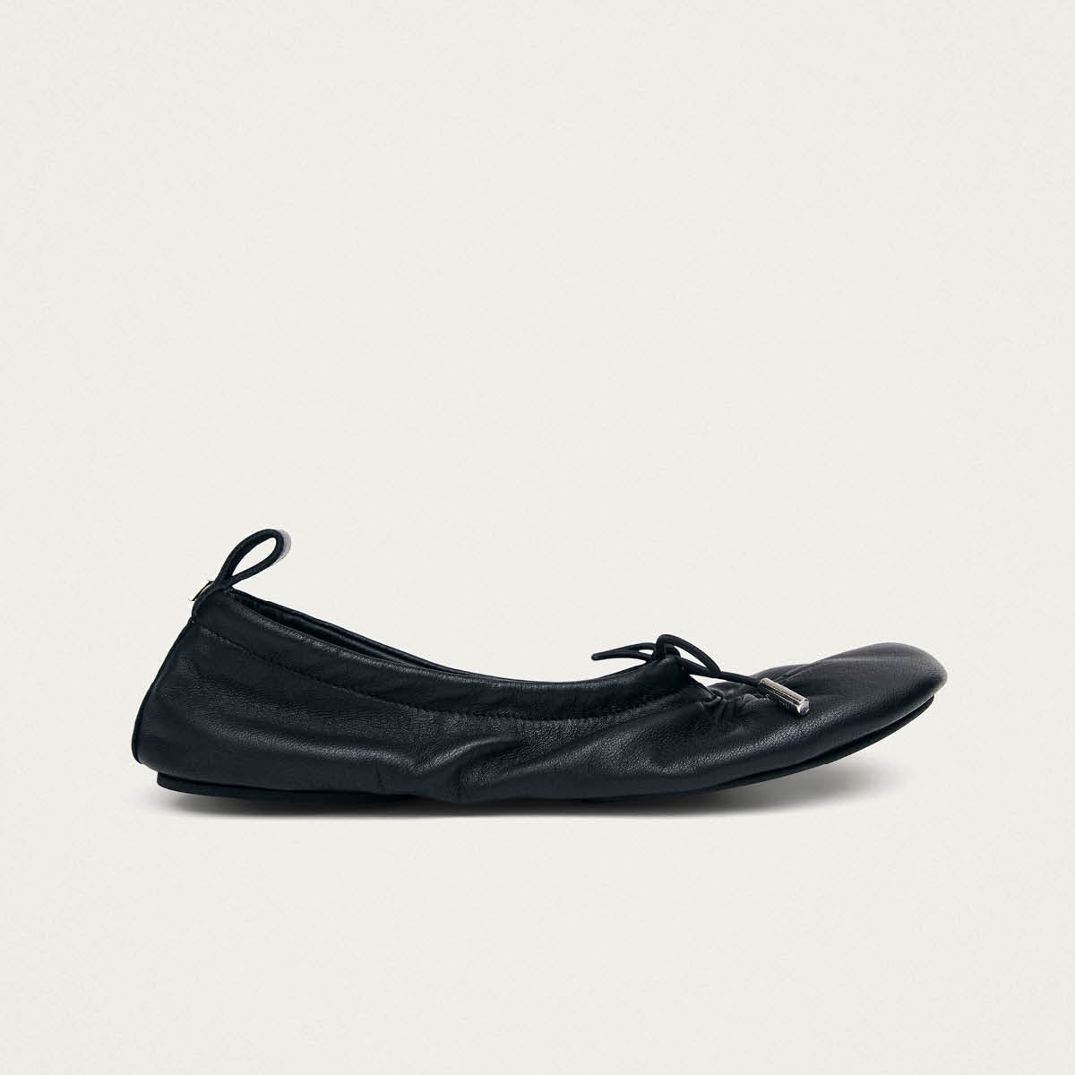 Rosalind Barefoot Black Leather Ballet Flats
