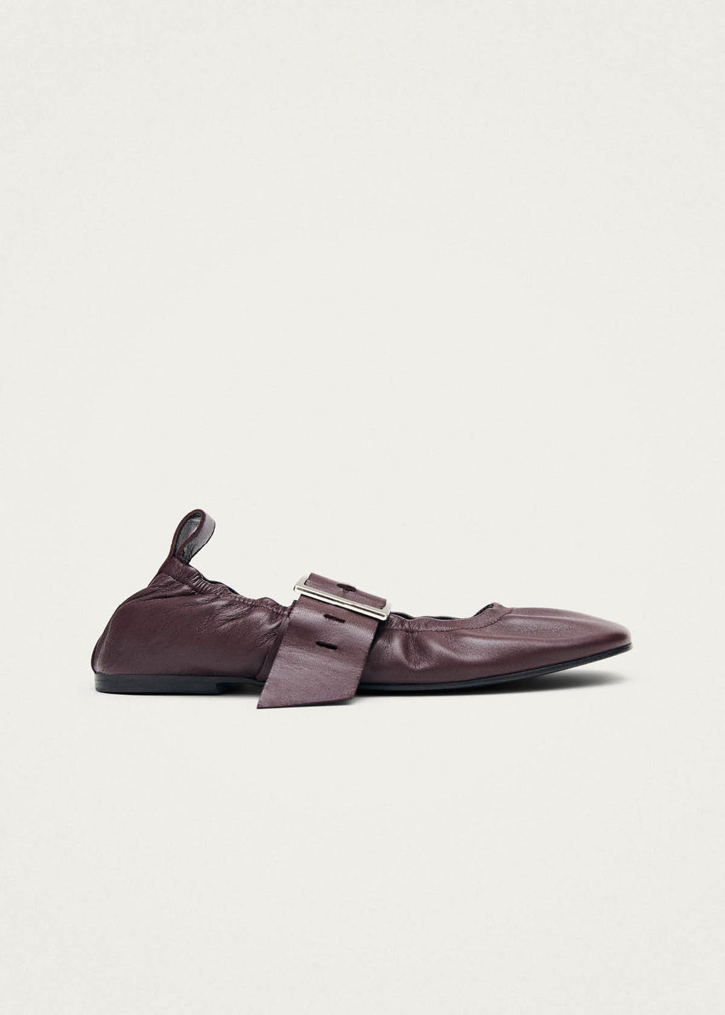 Sarea Burgundy Leather Ballet Flats