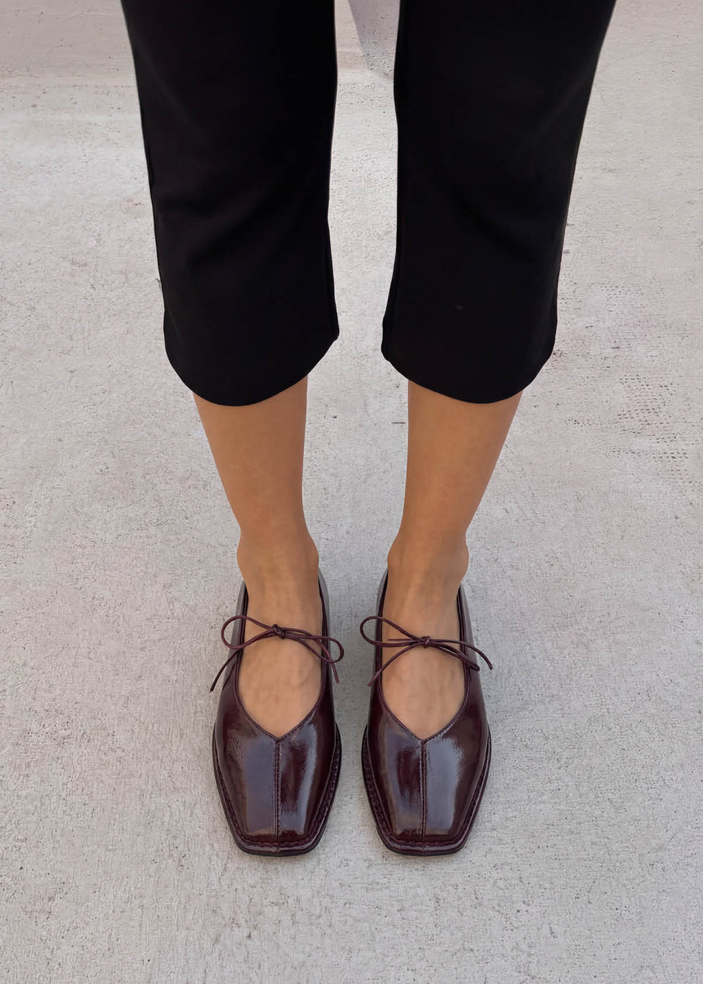 Sway Burgundy Leather Ballet Flats