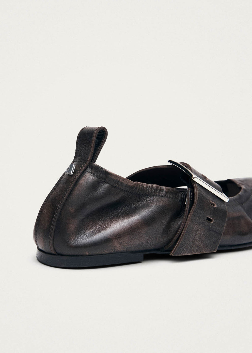 Sarea Vintage Effect Brown Leather Ballet Flats