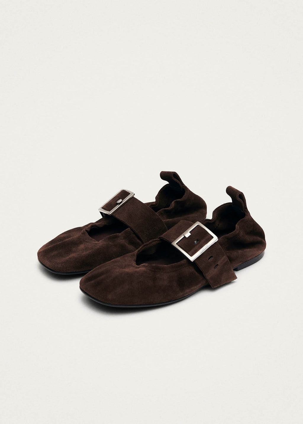 Sarea Suede Brown Leather Ballet Flats