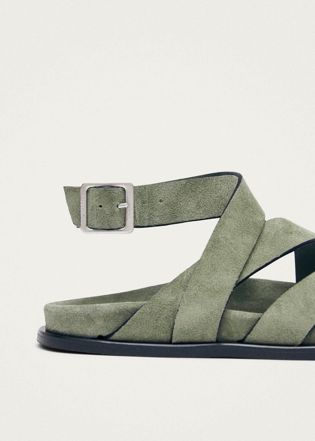 Tide Suede Green Leather Sandals