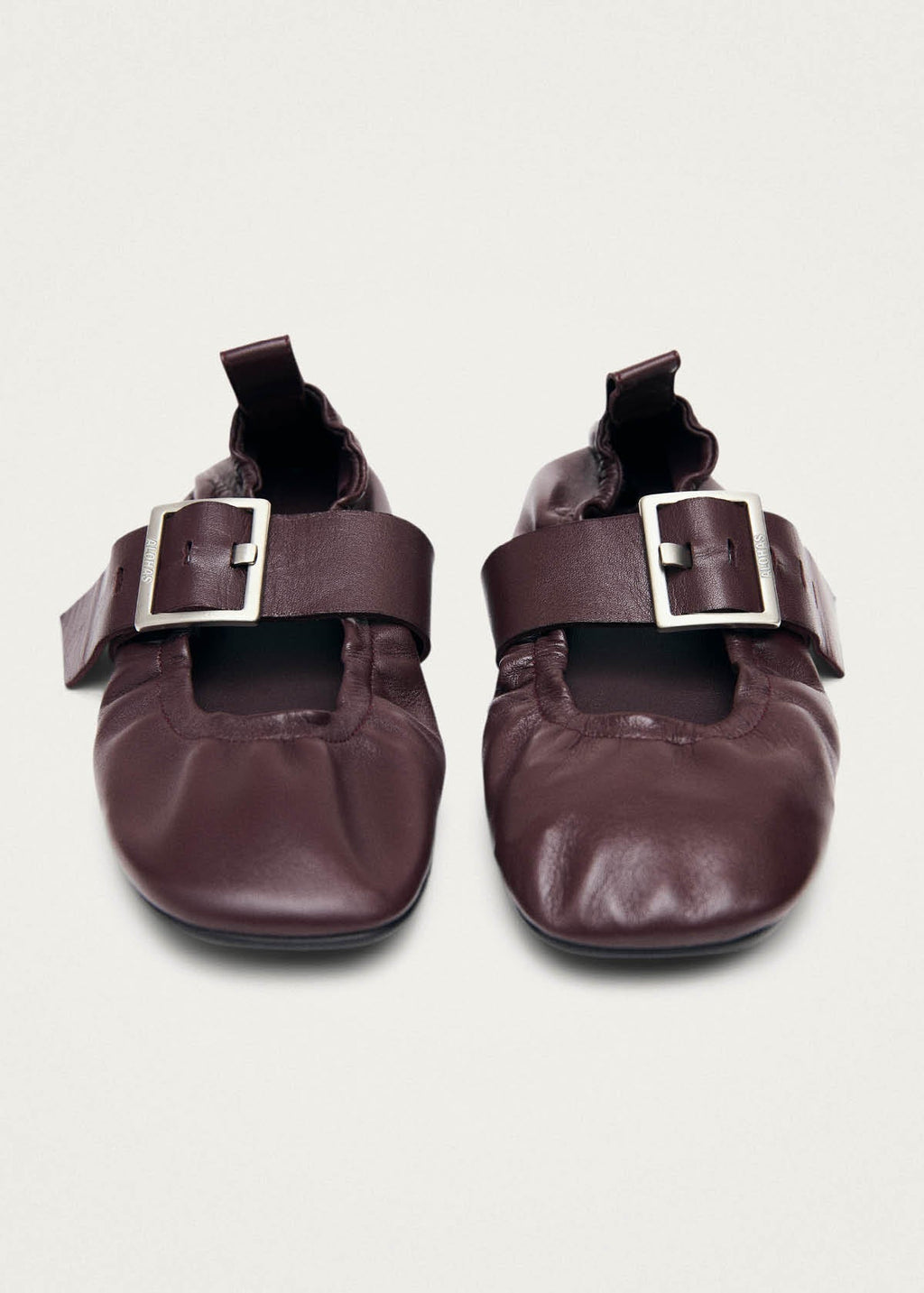 Sarea Burgundy Leather Ballet Flats