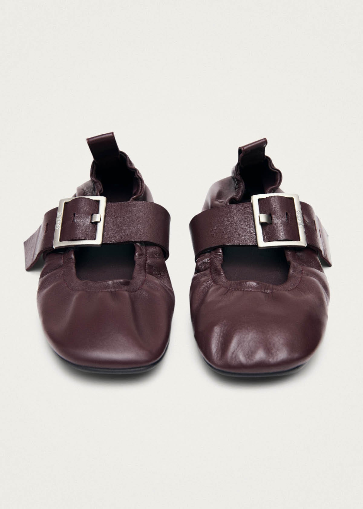 Sarea Burgundy Leather Ballet Flats