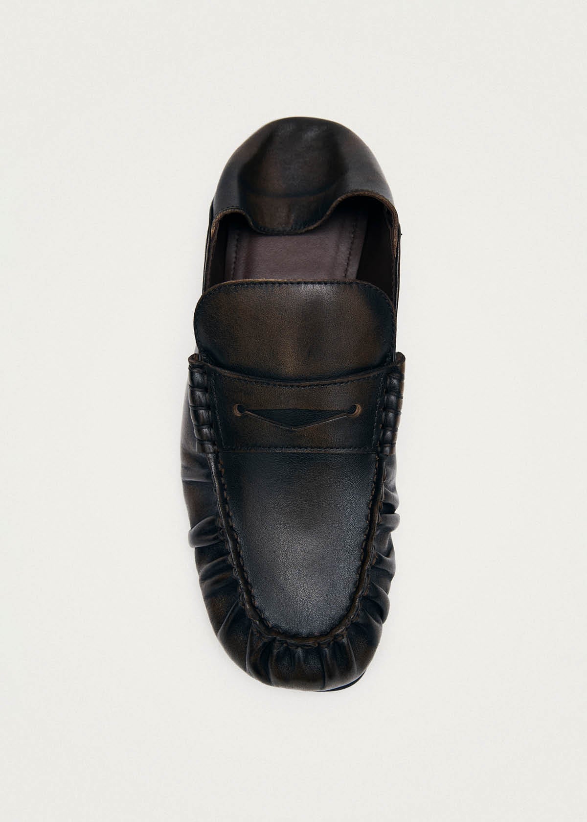 Aven Mule Vintage Effect Brown Leather Loafers