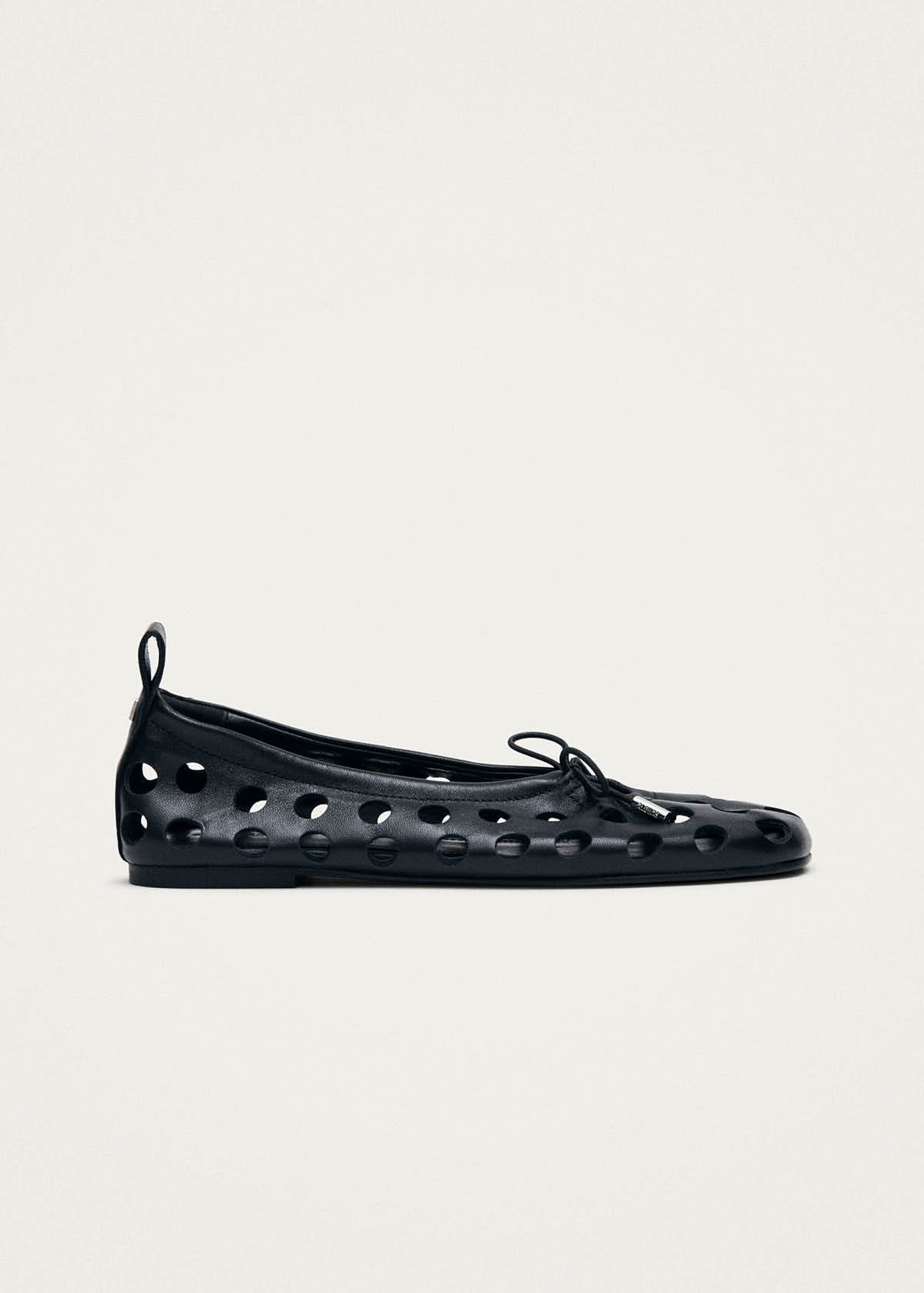 Rosalind Cut Out Black Leather Ballet Flats
