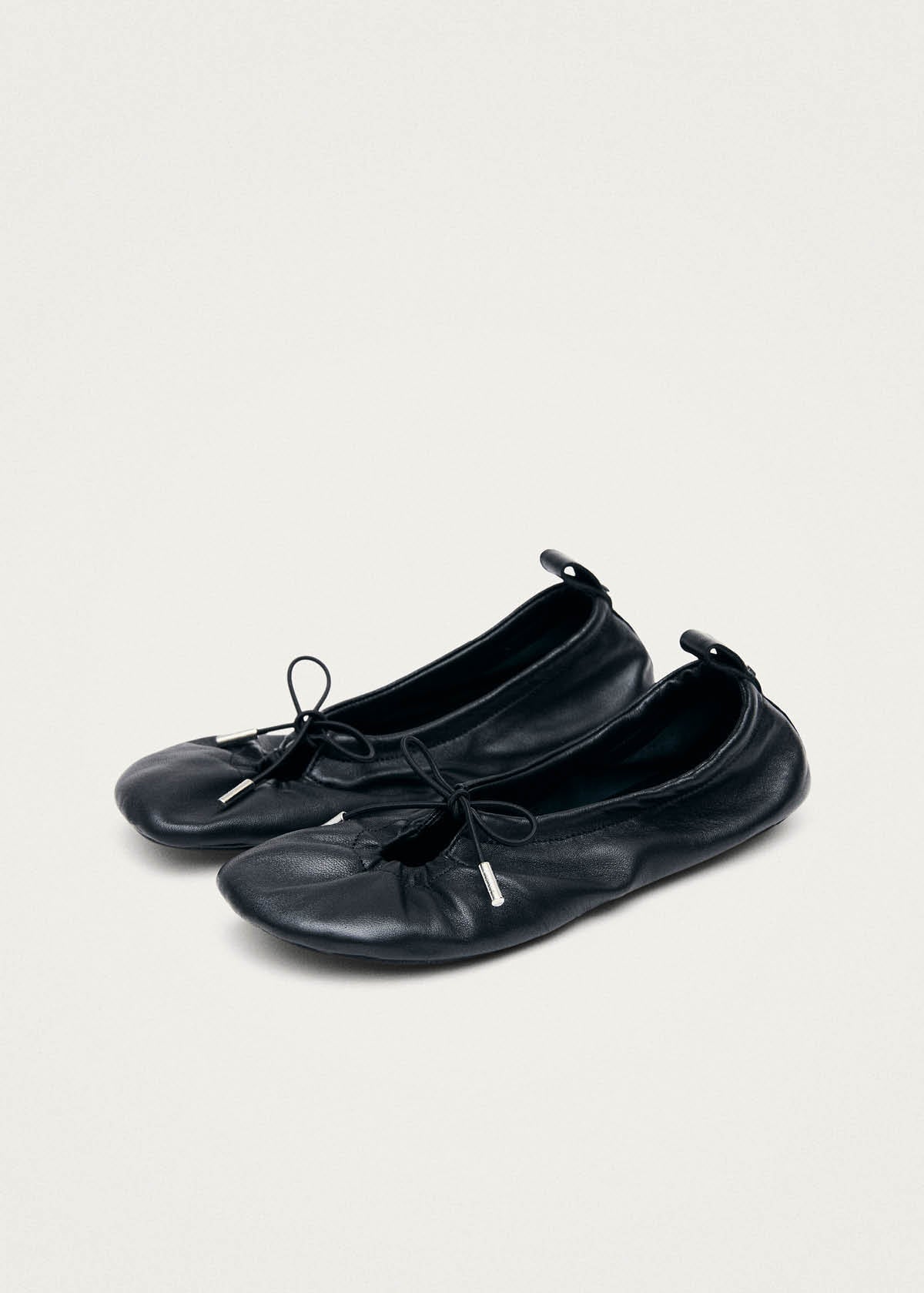 Rosalind Barefoot Black Leather Ballet Flats