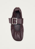 Sarea Burgundy Leather Ballet Flats