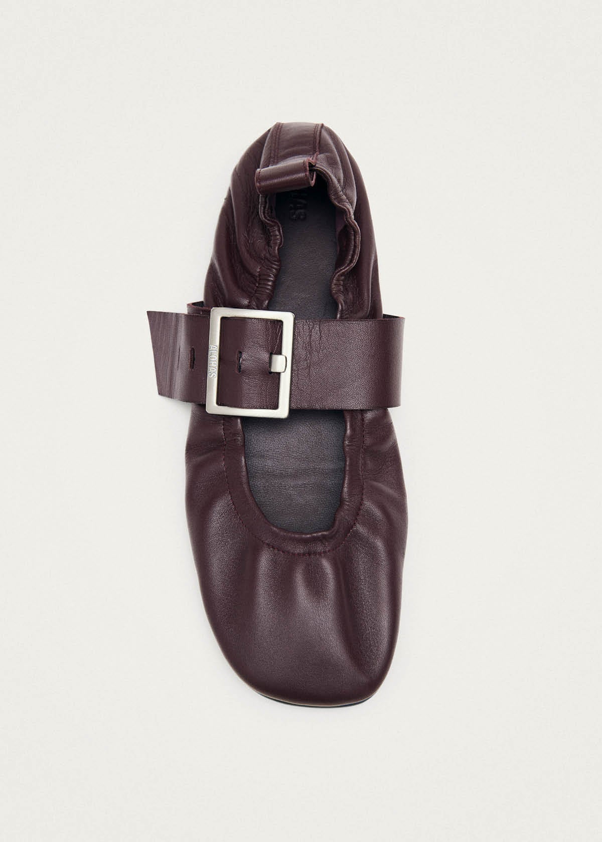 Sarea Burgundy Leather Ballet Flats