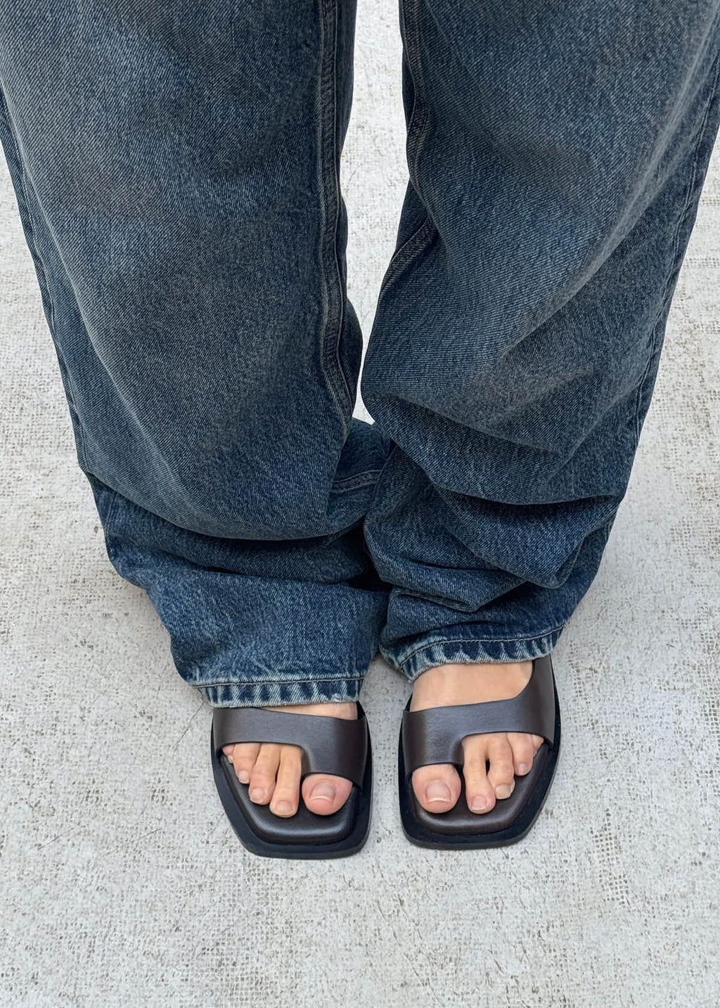 Tebas Brown Leather Sandals