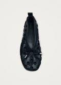 Rosalind Cut Out Black Leather Ballet Flats