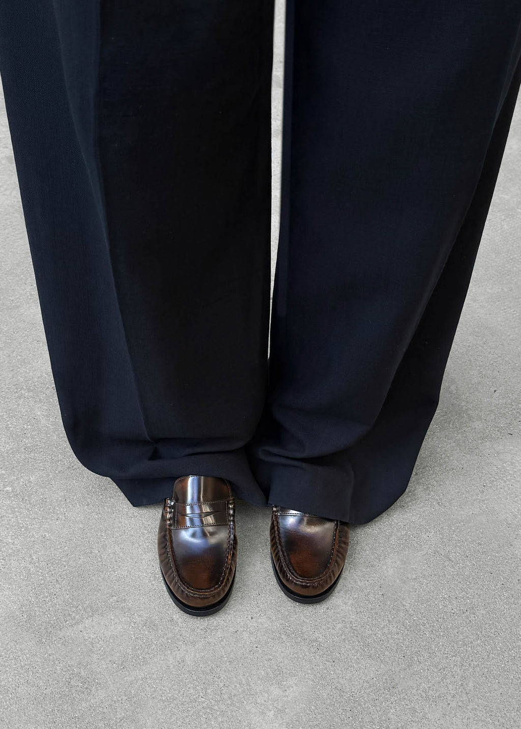 Rivet Vintage Effect Coffee Brown Leather Loafers