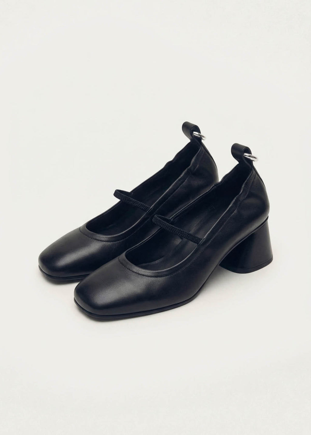 Rhiane Black Leather Pumps
