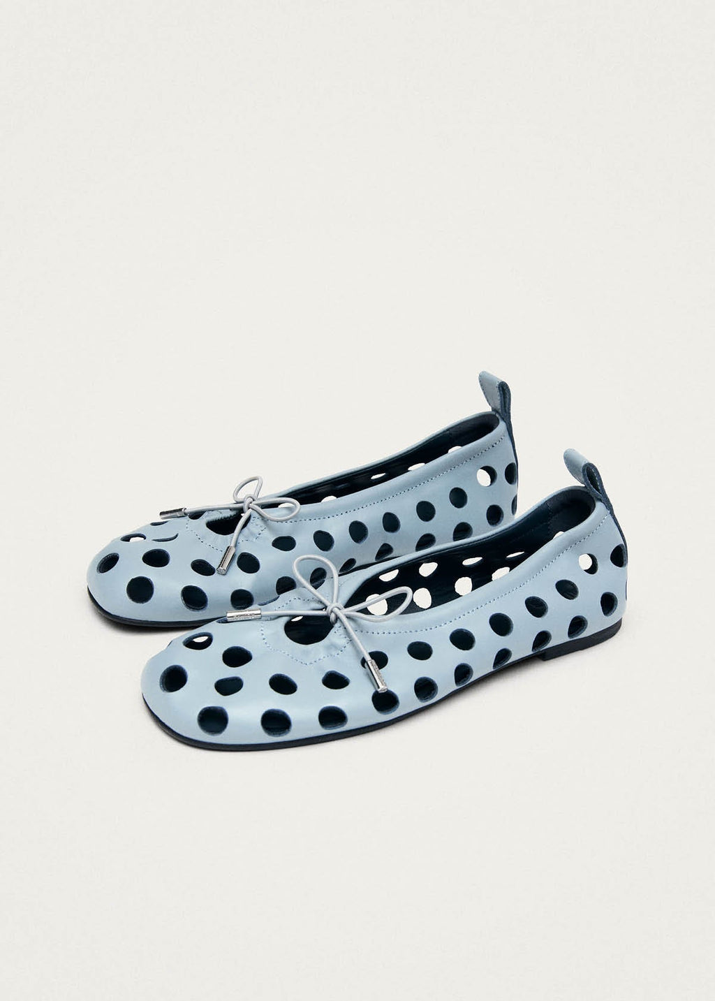 Rosalind Cut Out Blue Leather Ballet Flats