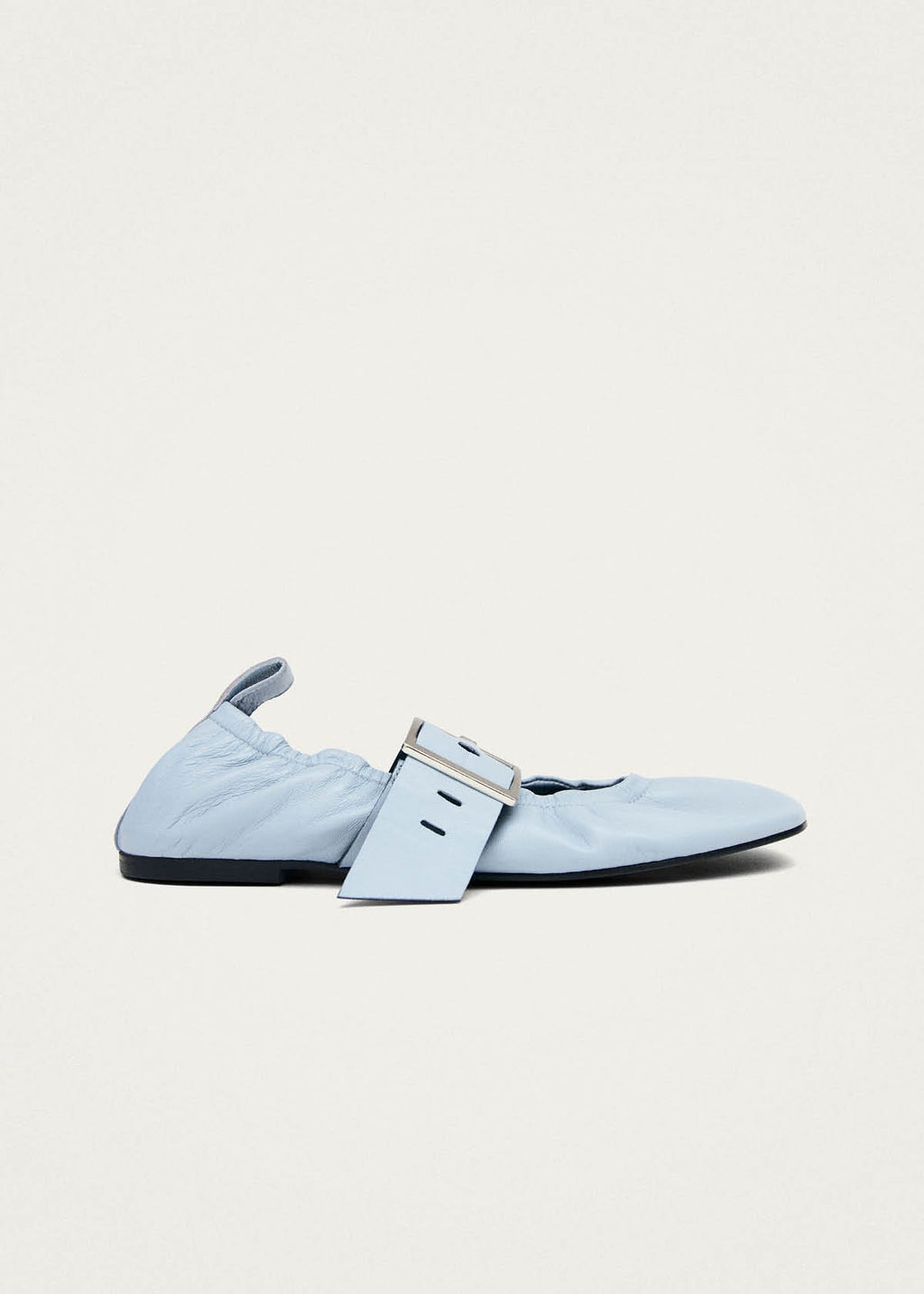 Sarea Blue Leather Ballet Flats