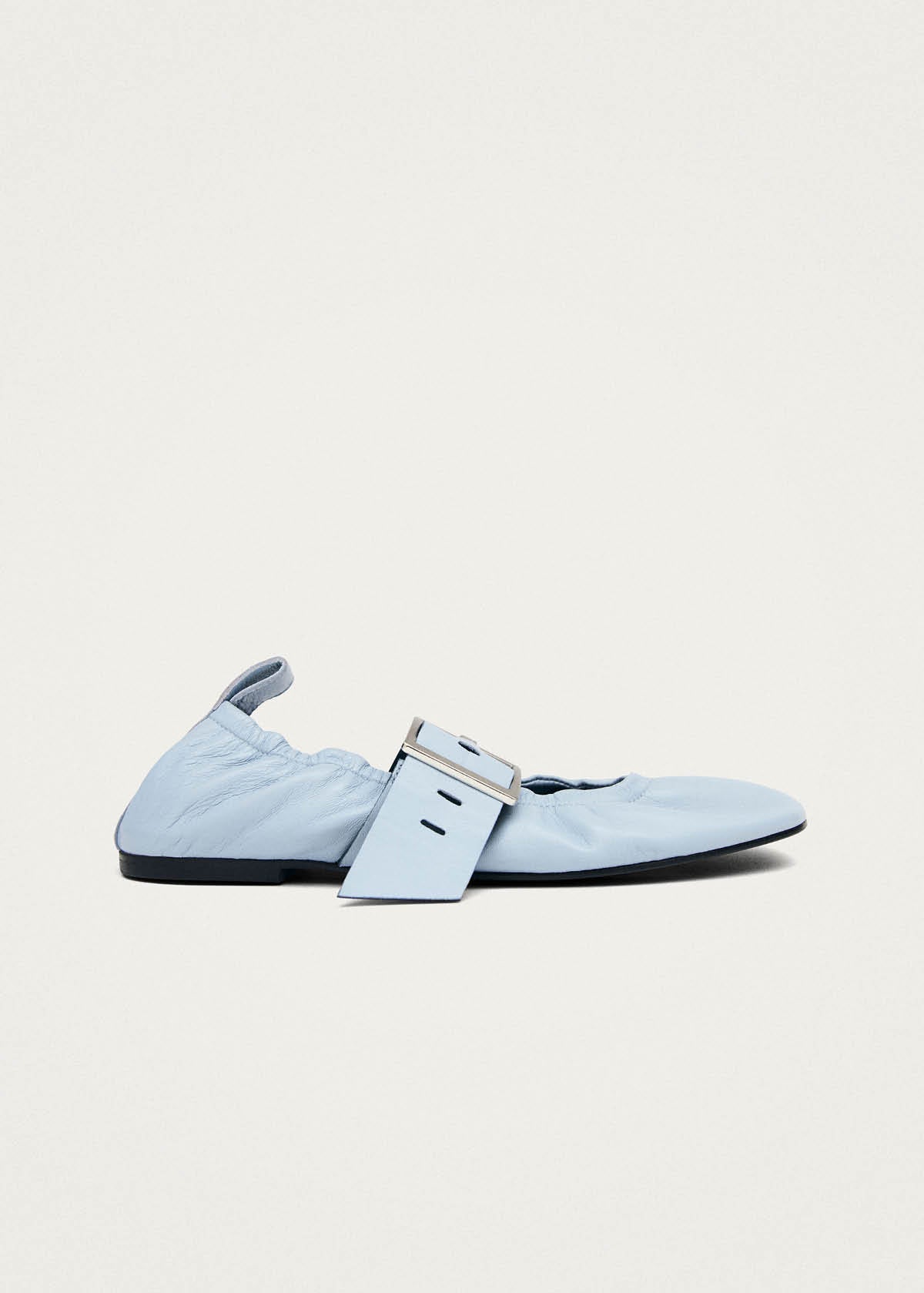 Sarea Blue Leather Ballet Flats