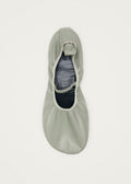 Naira Barefoot Green Leather Ballet Flats