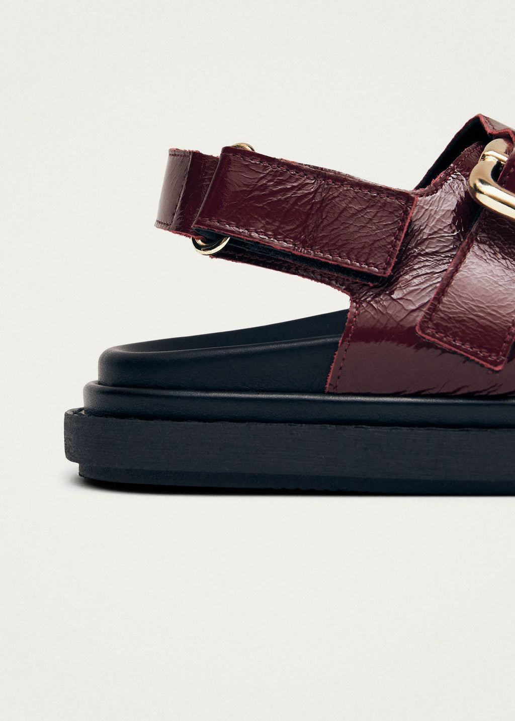 Harper Burgundy Patent Leather Sandals