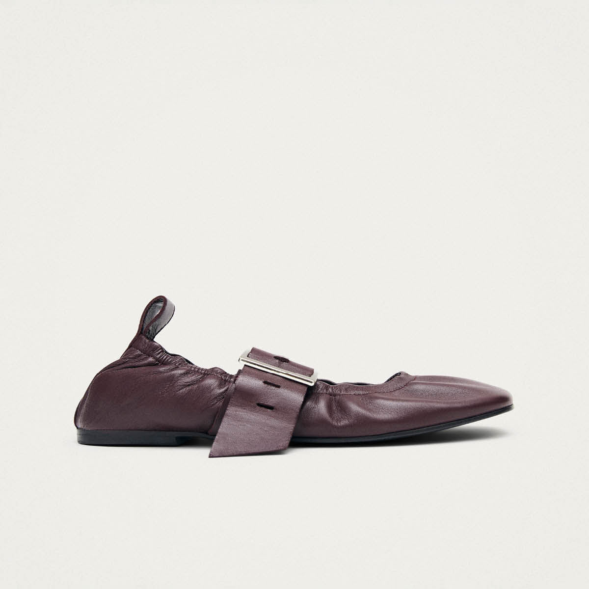 Sarea Burgundy Leather Ballet Flats