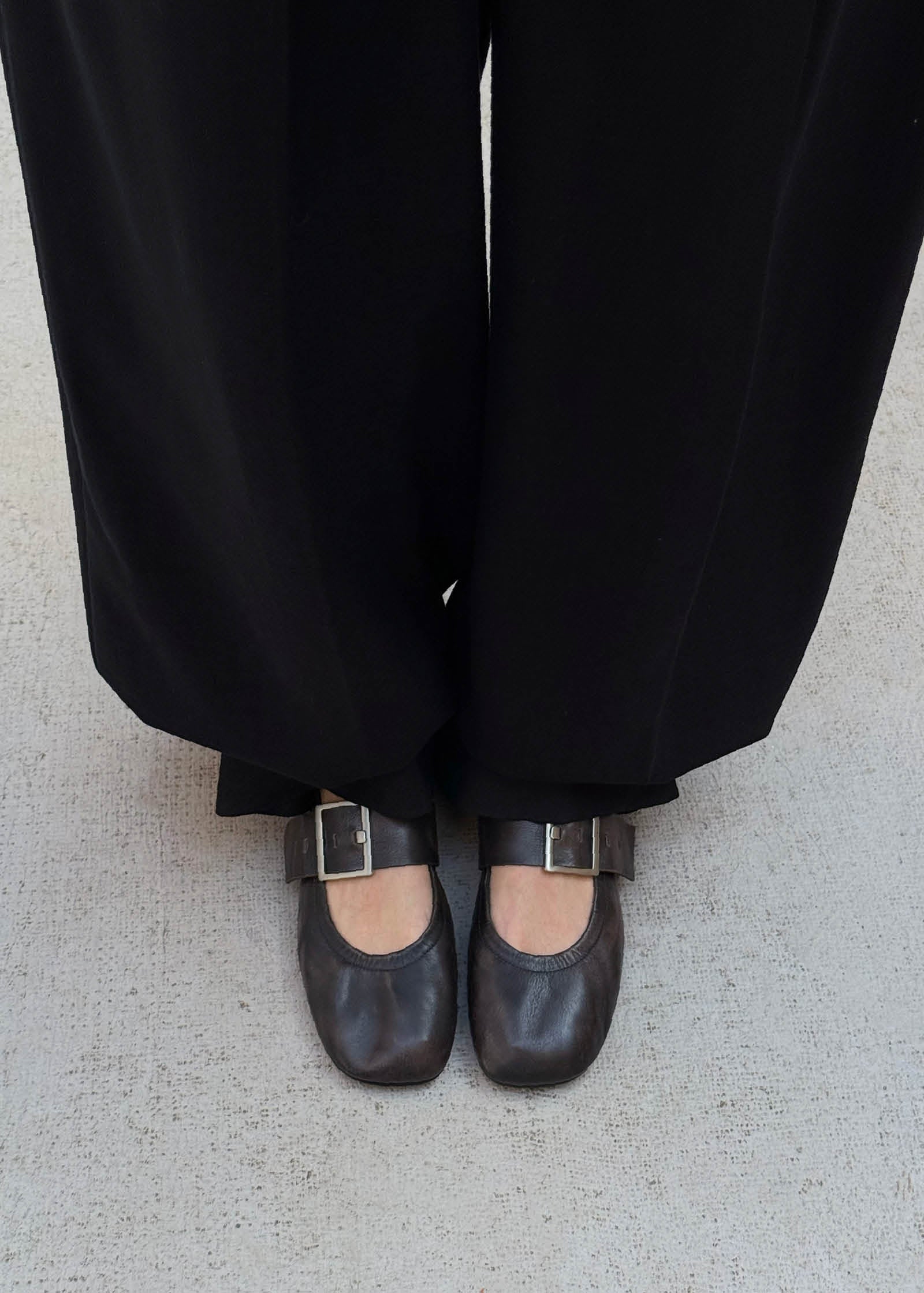 Sarea Vintage Effect Brown Leather Ballet Flats