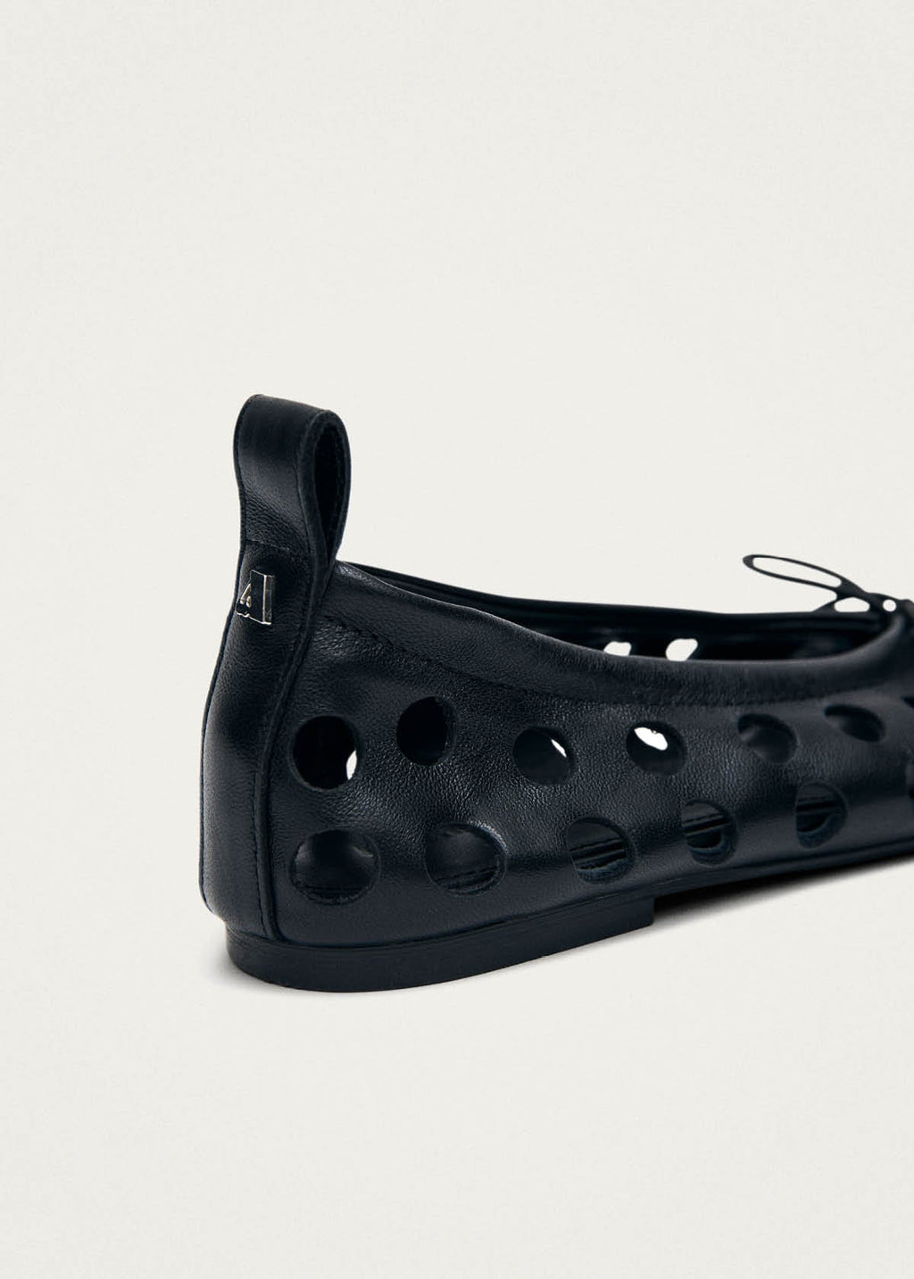 Rosalind Cut Out Black Leather Ballet Flats
