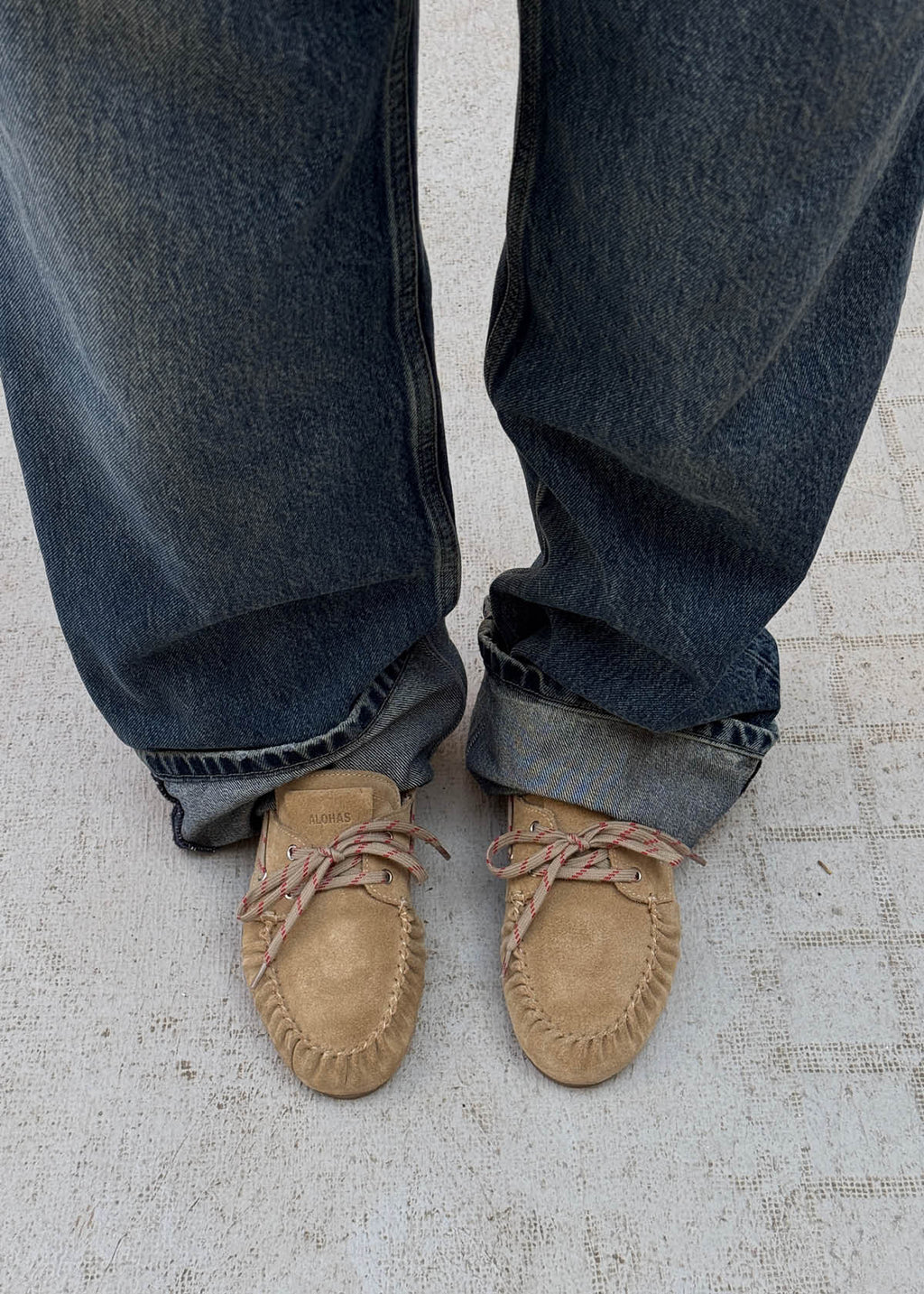 Rowan Sporty Suede Beige Leather Loafers