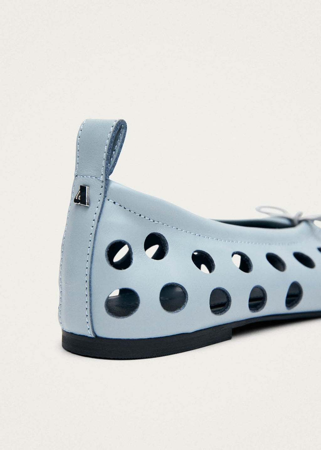 Rosalind Cut Out Blue Leather Ballet Flats