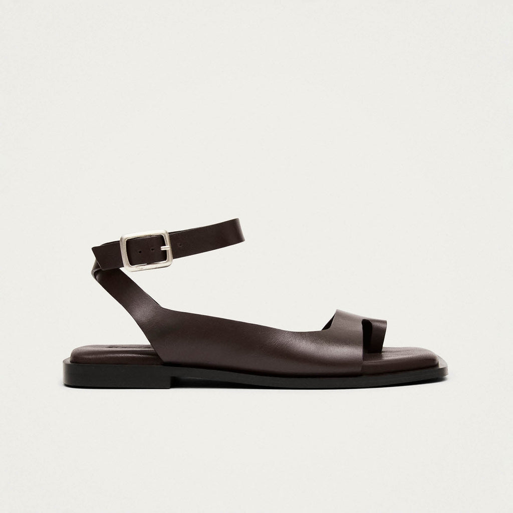 Tebas Brown Leather Sandals