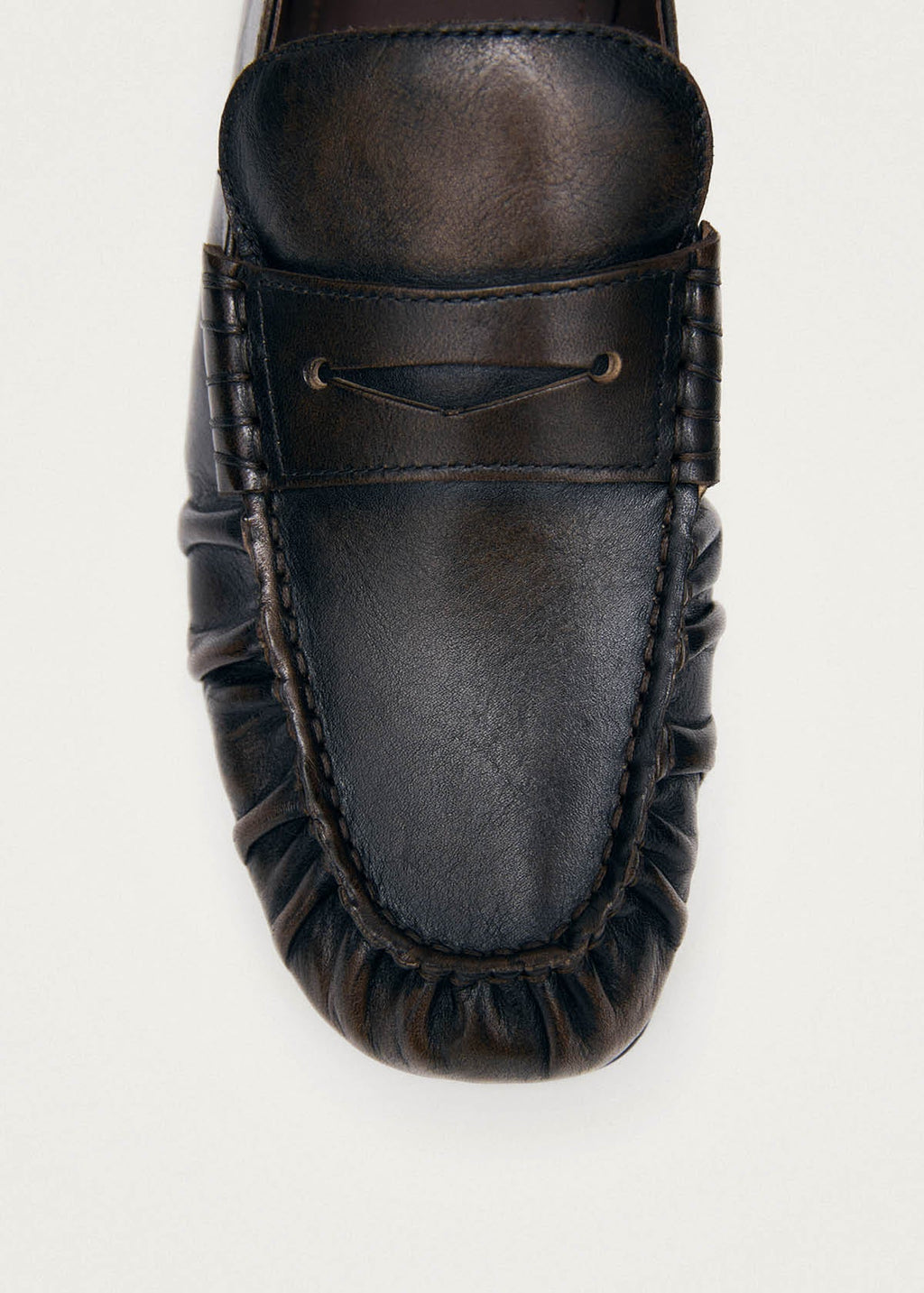 Aven Vintage Effect Brown Leather Loafers