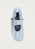Sarea Blue Leather Ballet Flats
