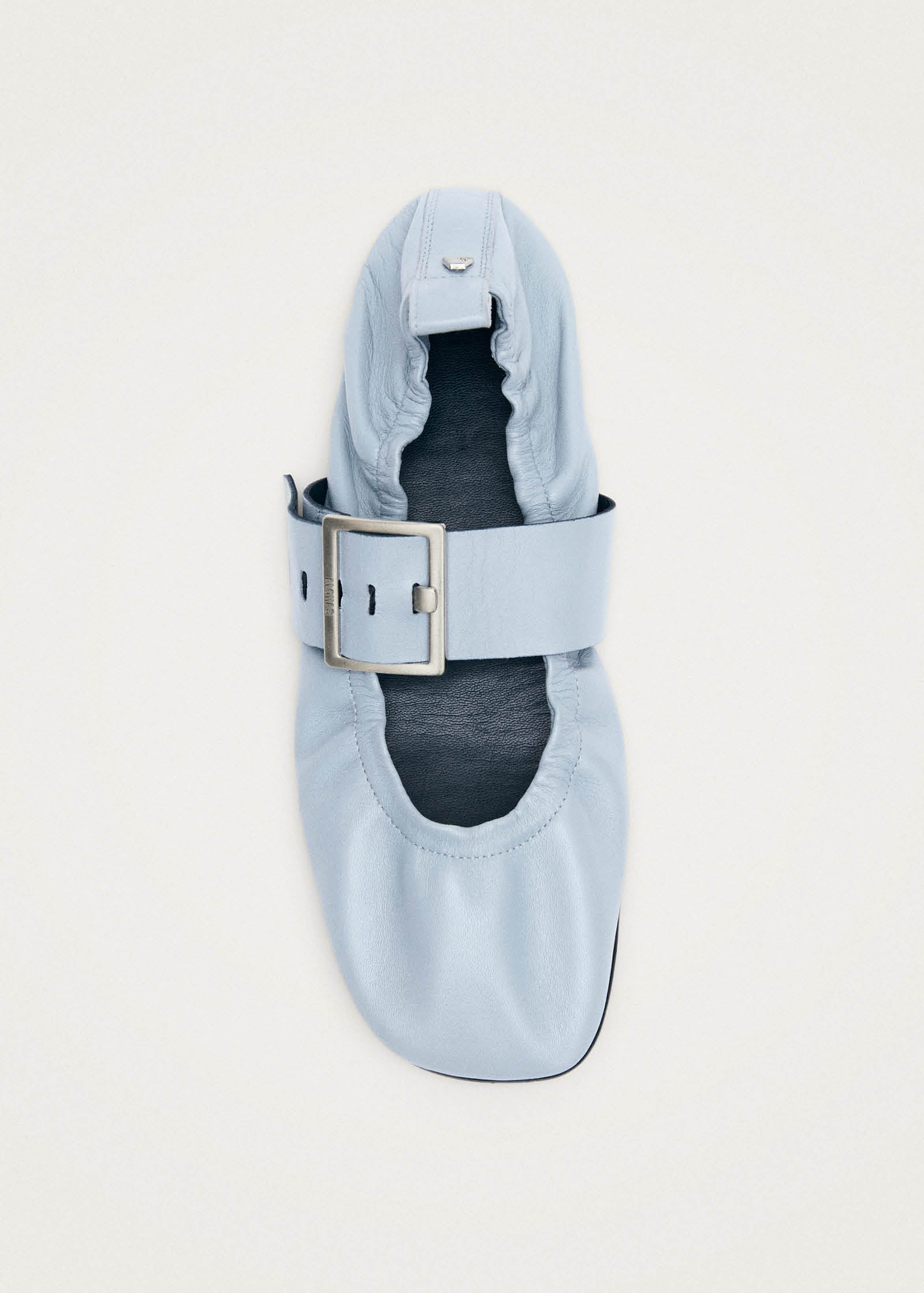 Sarea Blue Leather Ballet Flats