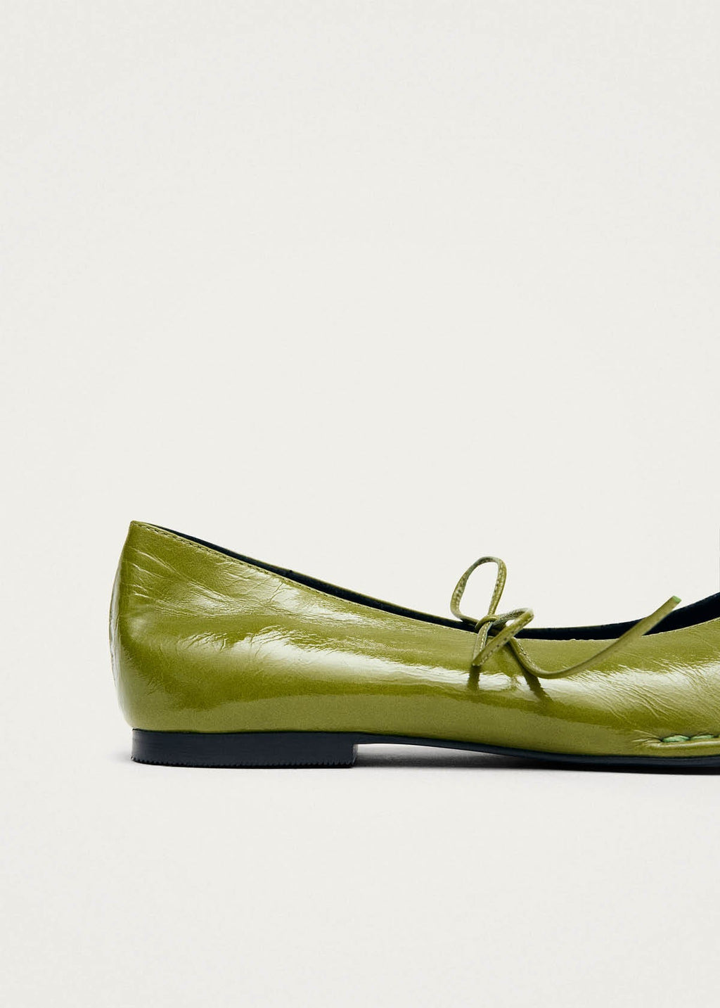 Sway Patent Green Leather Ballet Flats