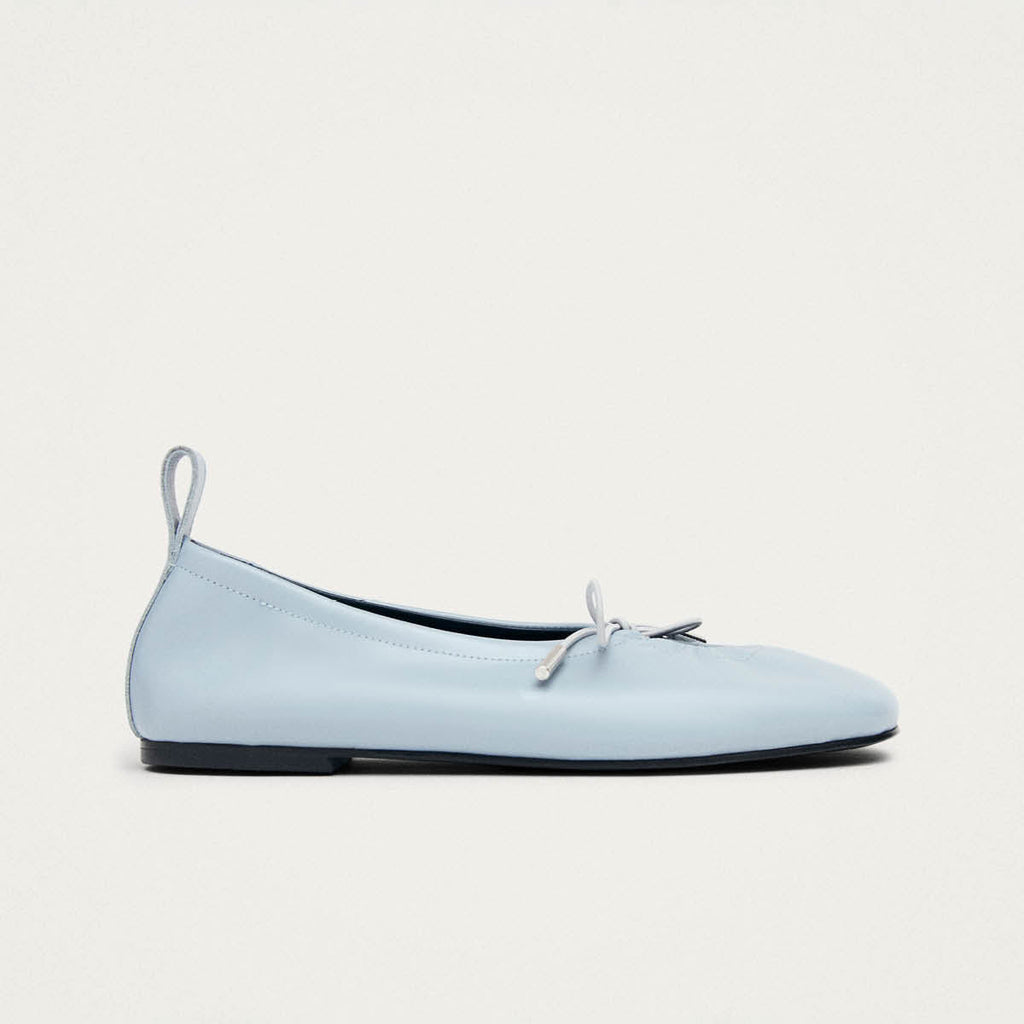 Rosalind Blue Leather Ballet Flats