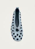 Rosalind Cut Out Blue Leather Ballet Flats