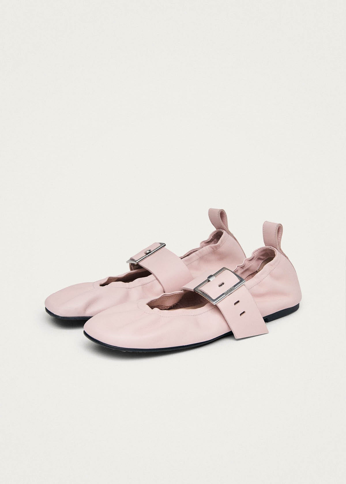 Sarea Pink Leather Ballet Flats