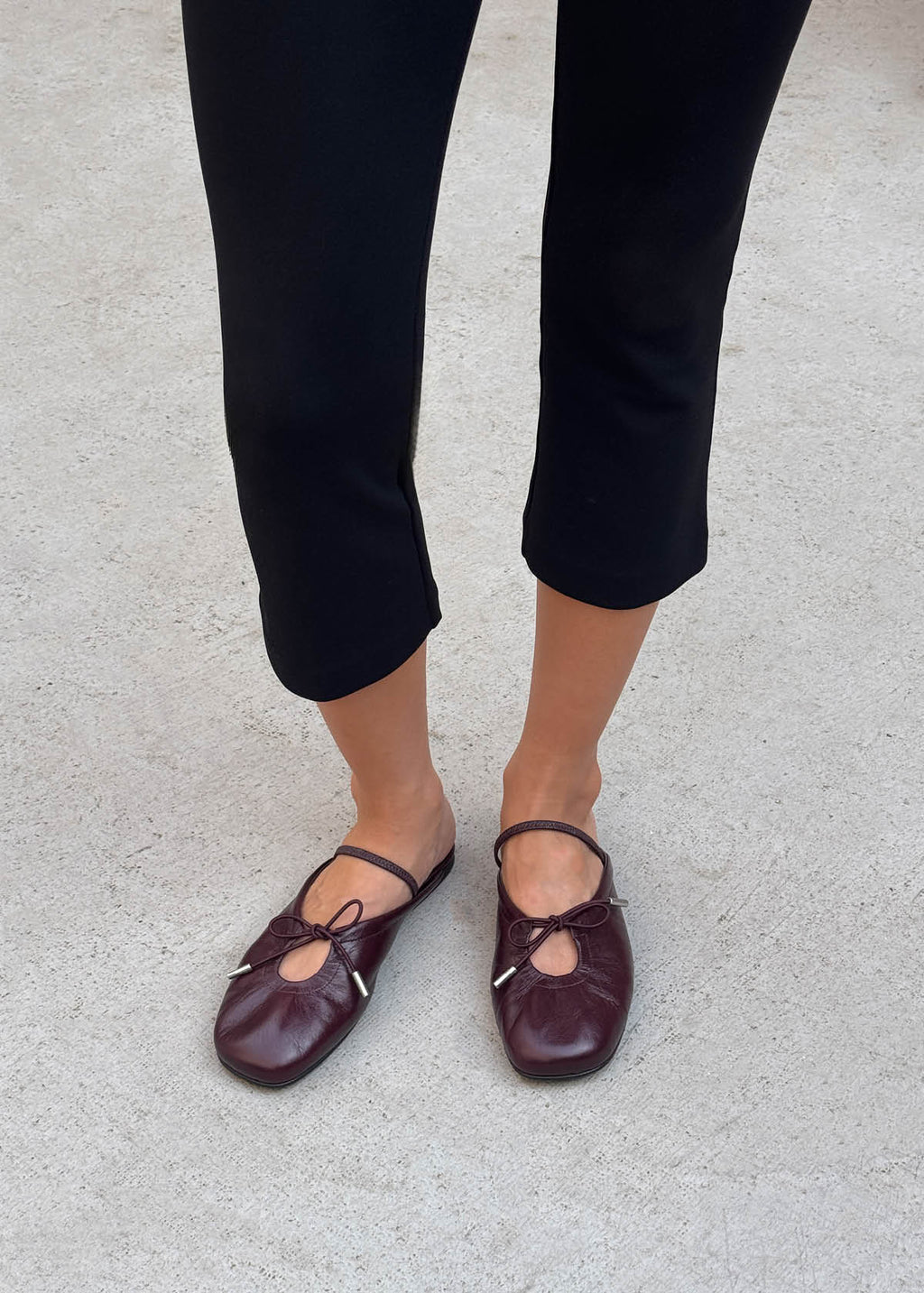 Oli Rift Burgundy Leather Ballet Flats