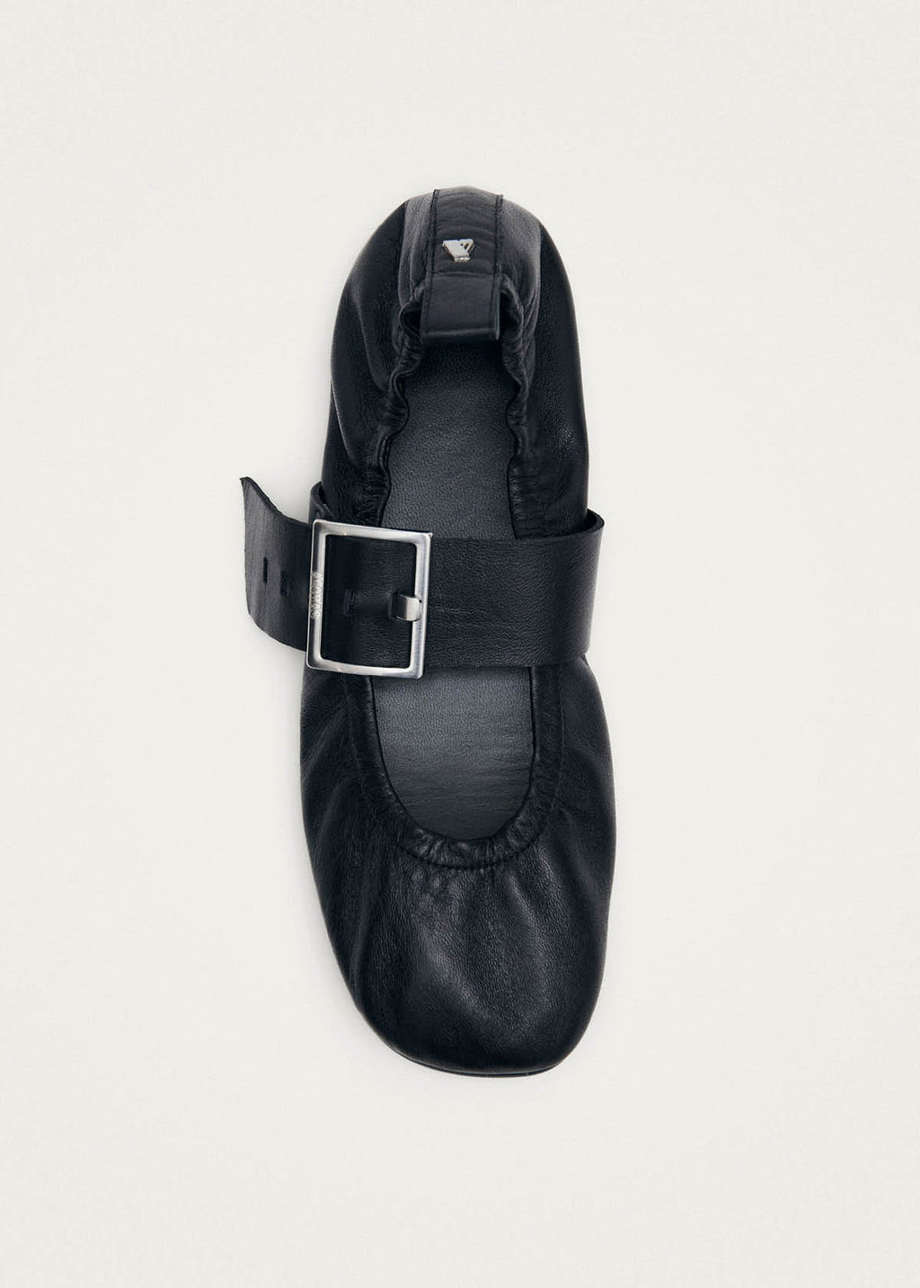 Sarea Black Leather Ballet Flats
