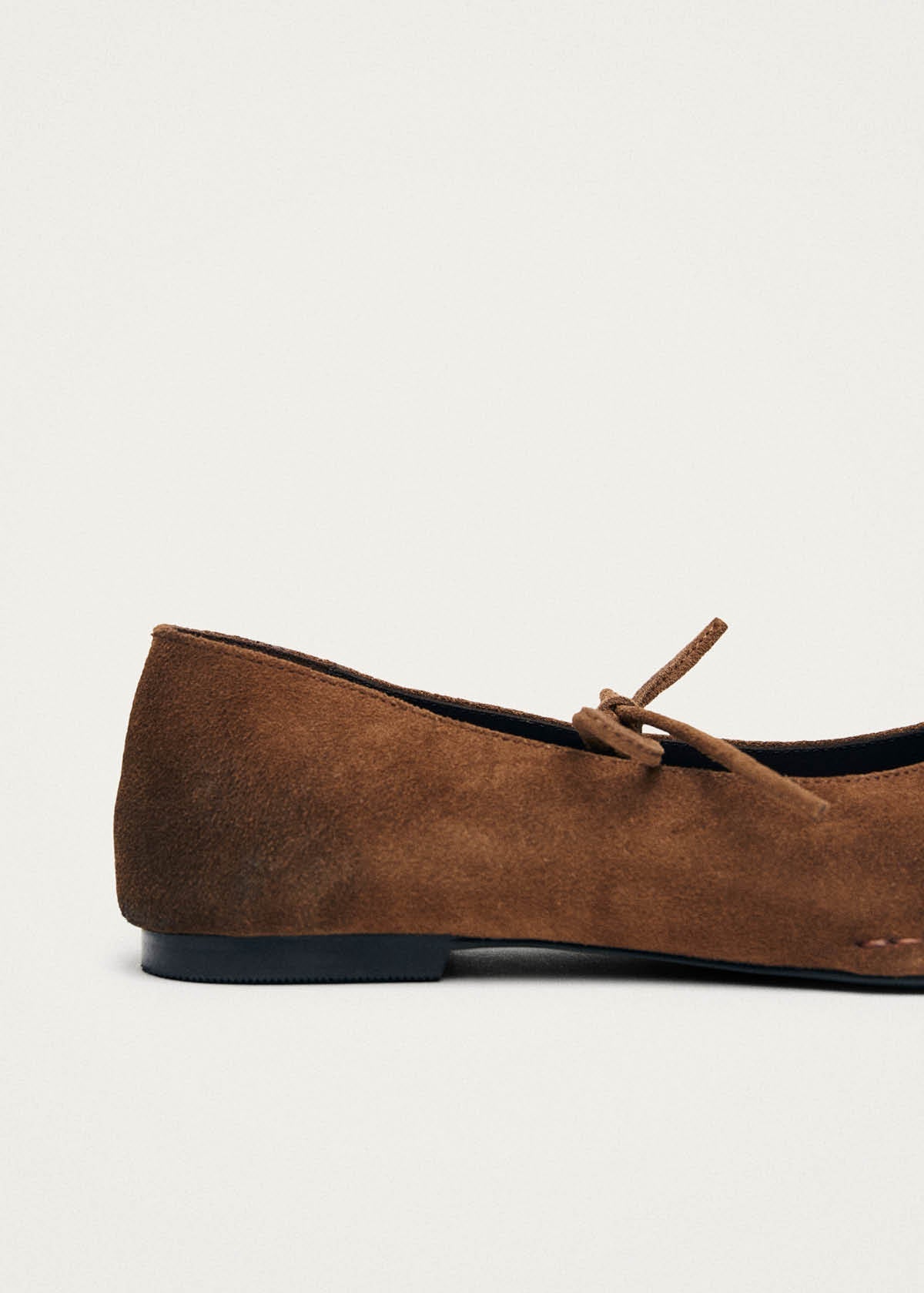 Sway Vintage Effect Suede Brown Leather Ballet Flats