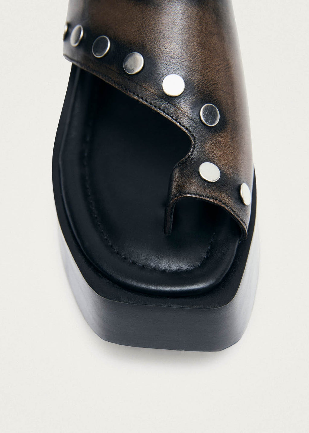 Nova Studs Vintage Effect Brown Leather Sandals