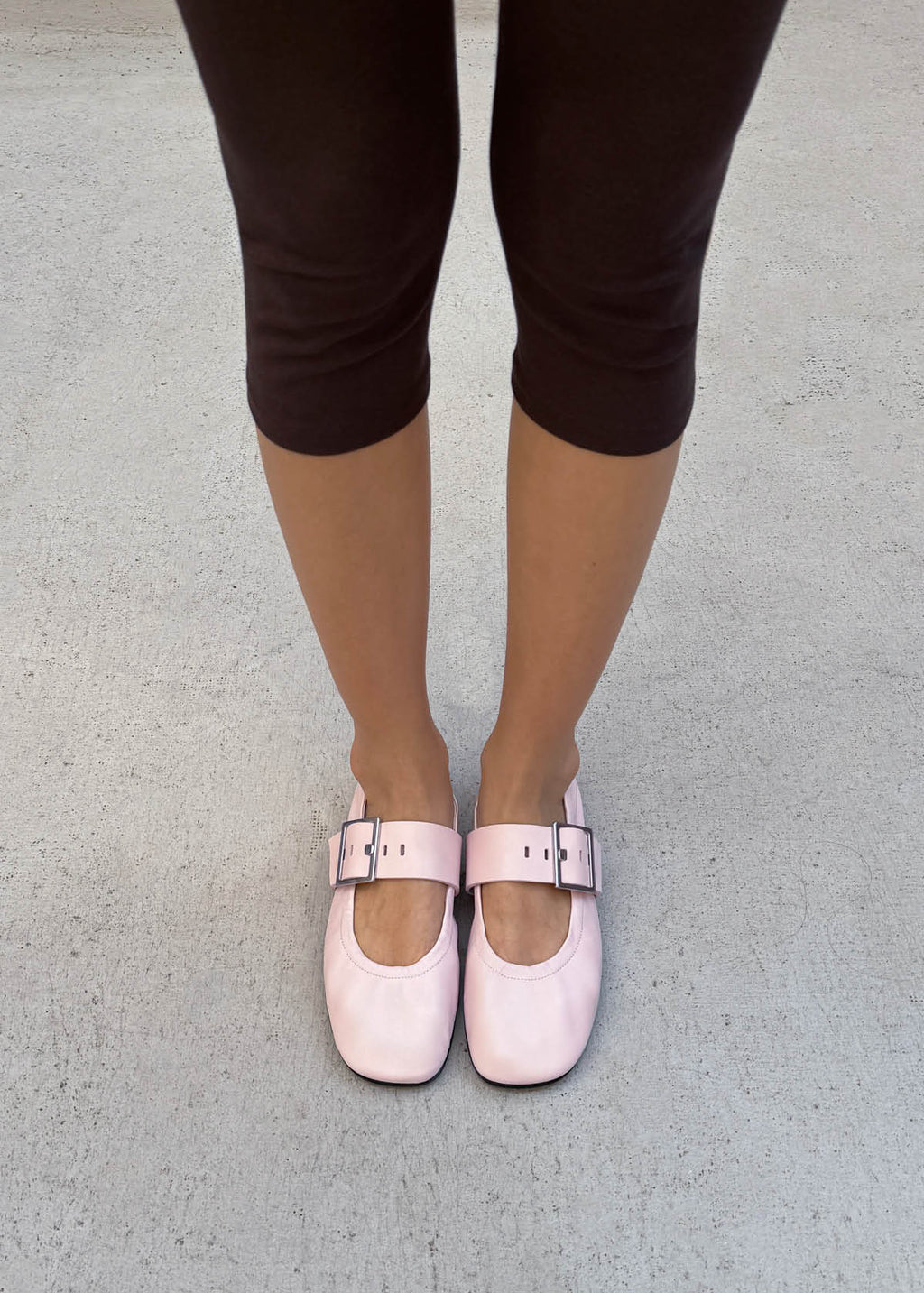 Sarea Pink Leather Ballet Flats