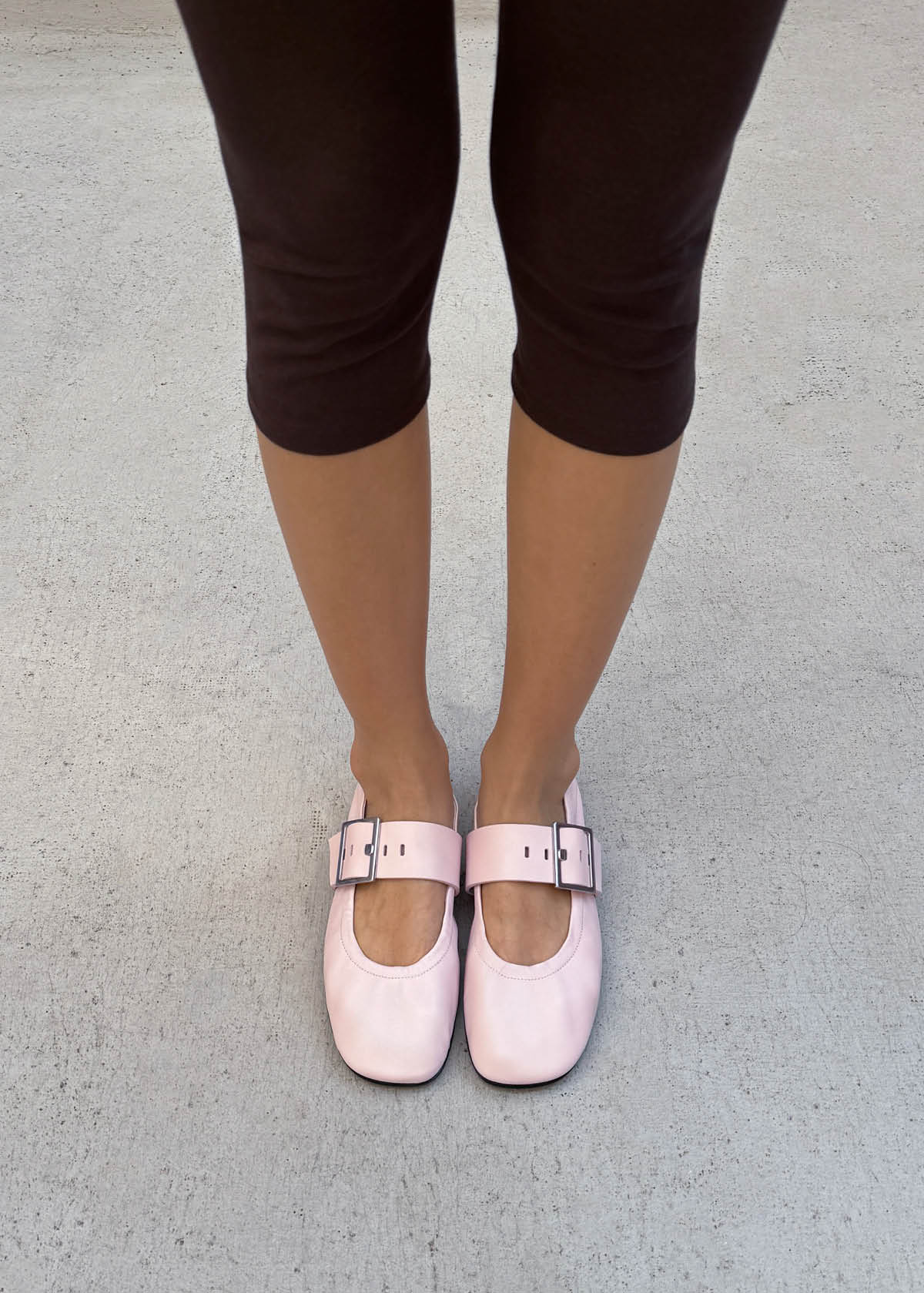 Sarea Pink Leather Ballet Flats