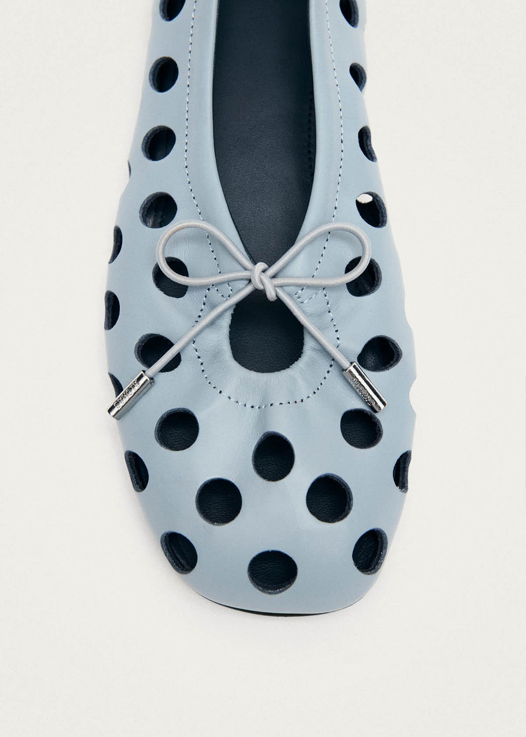 Rosalind Cut Out Blue Leather Ballet Flats