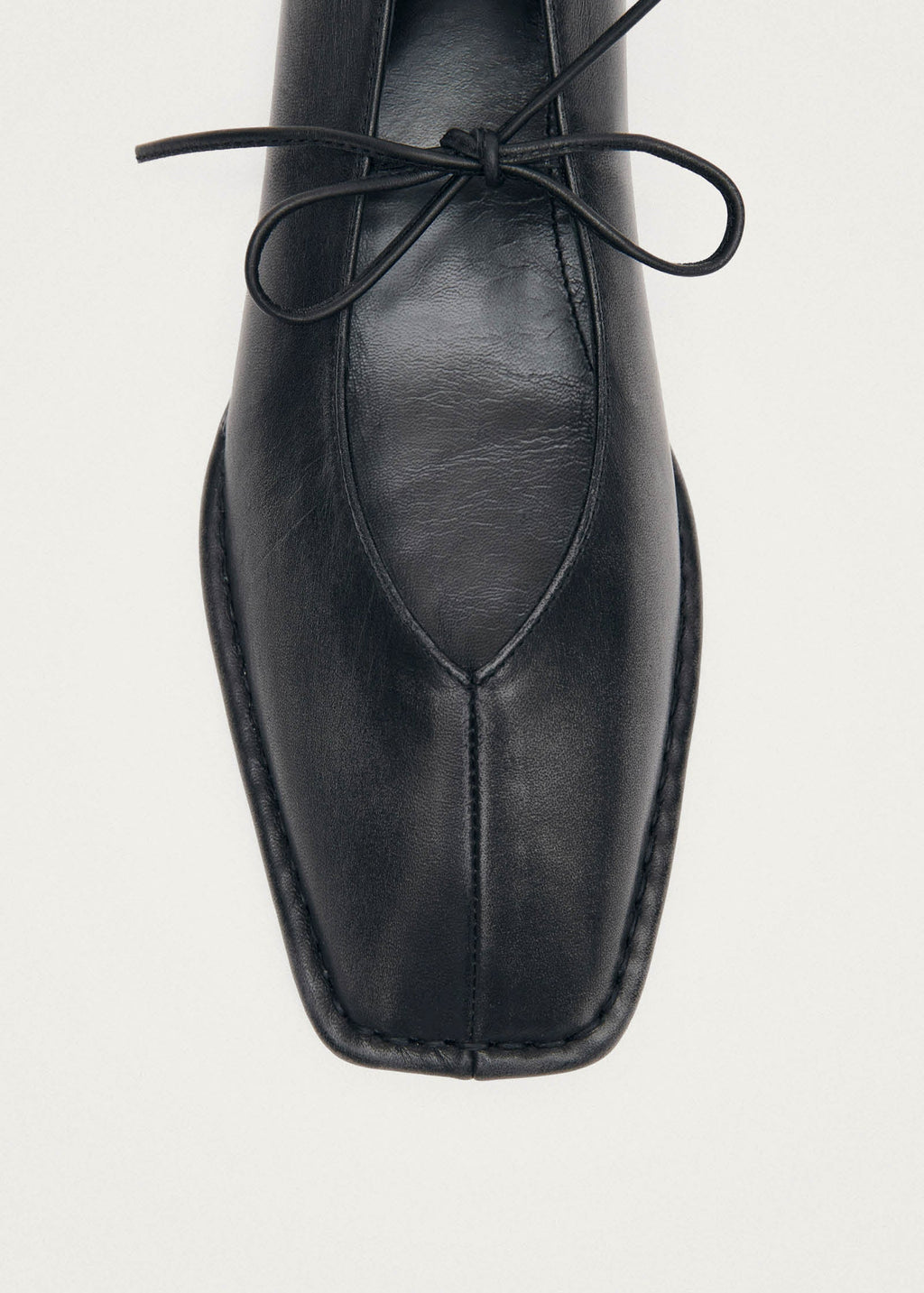 Sway Vintage Effect Black Leather Ballet Flats