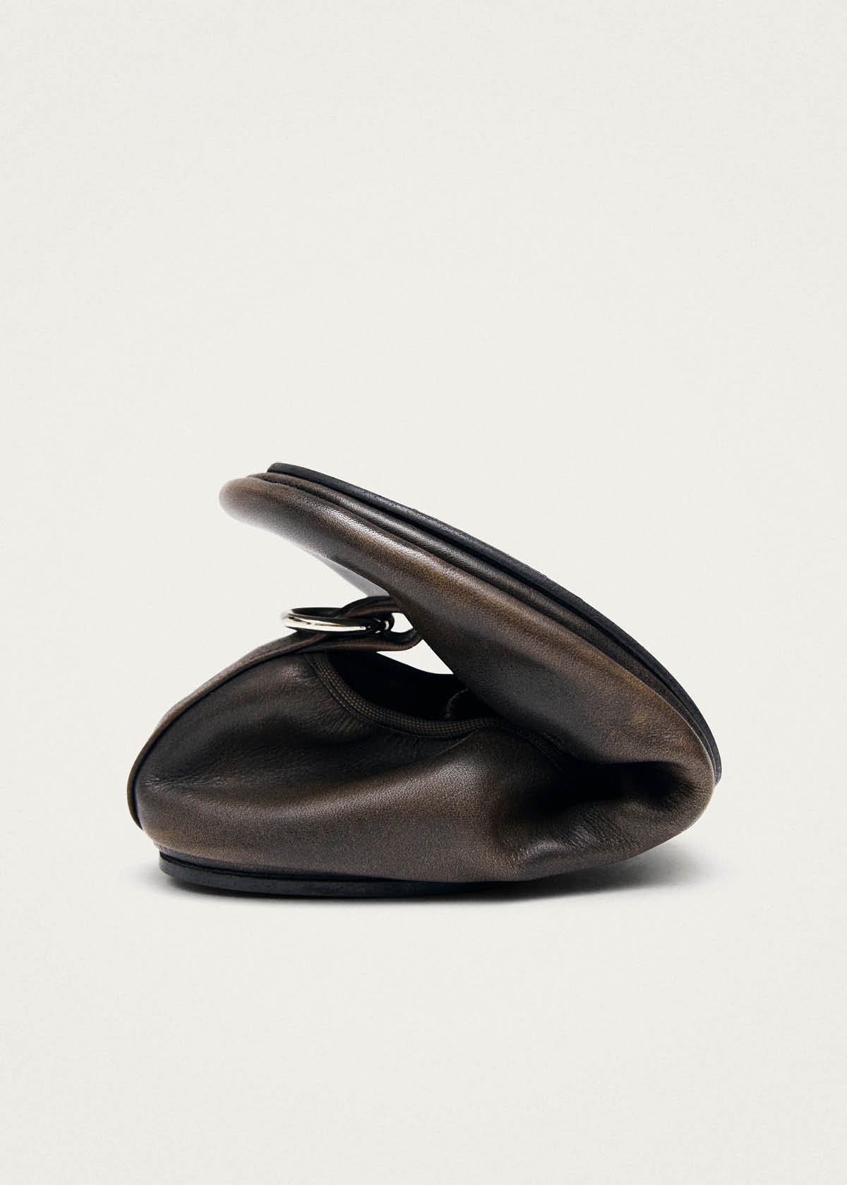 Naira Barefoot Vintage Effect Brown Leather Ballet Flats