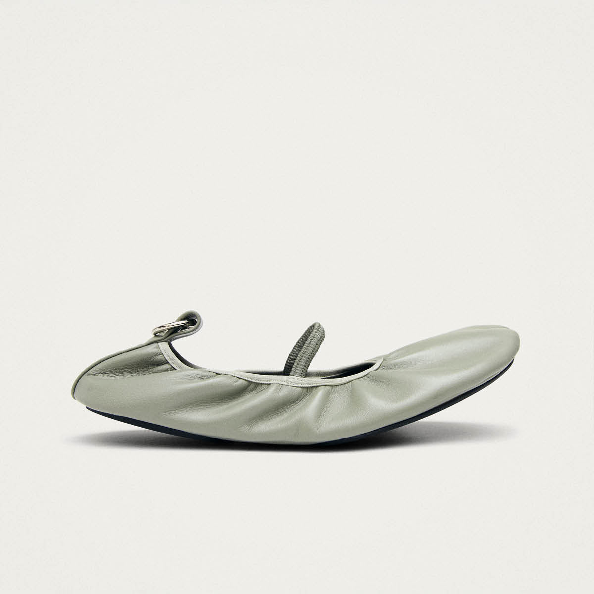Naira Barefoot Green Leather Ballet Flats