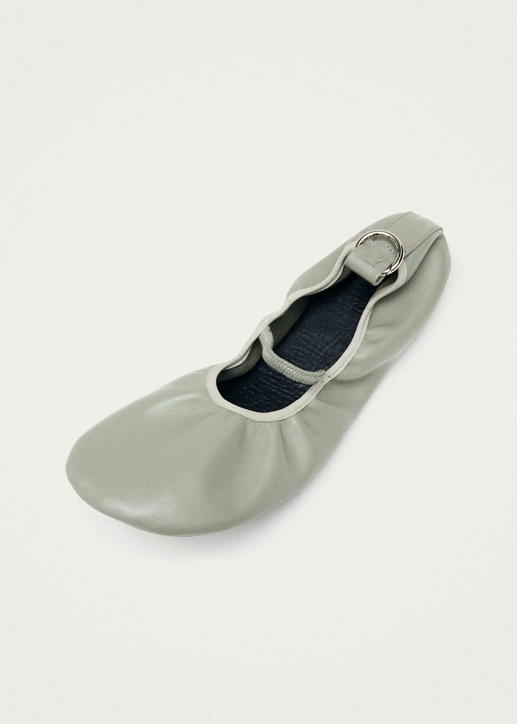 Naira Barefoot Green Leather Ballet Flats