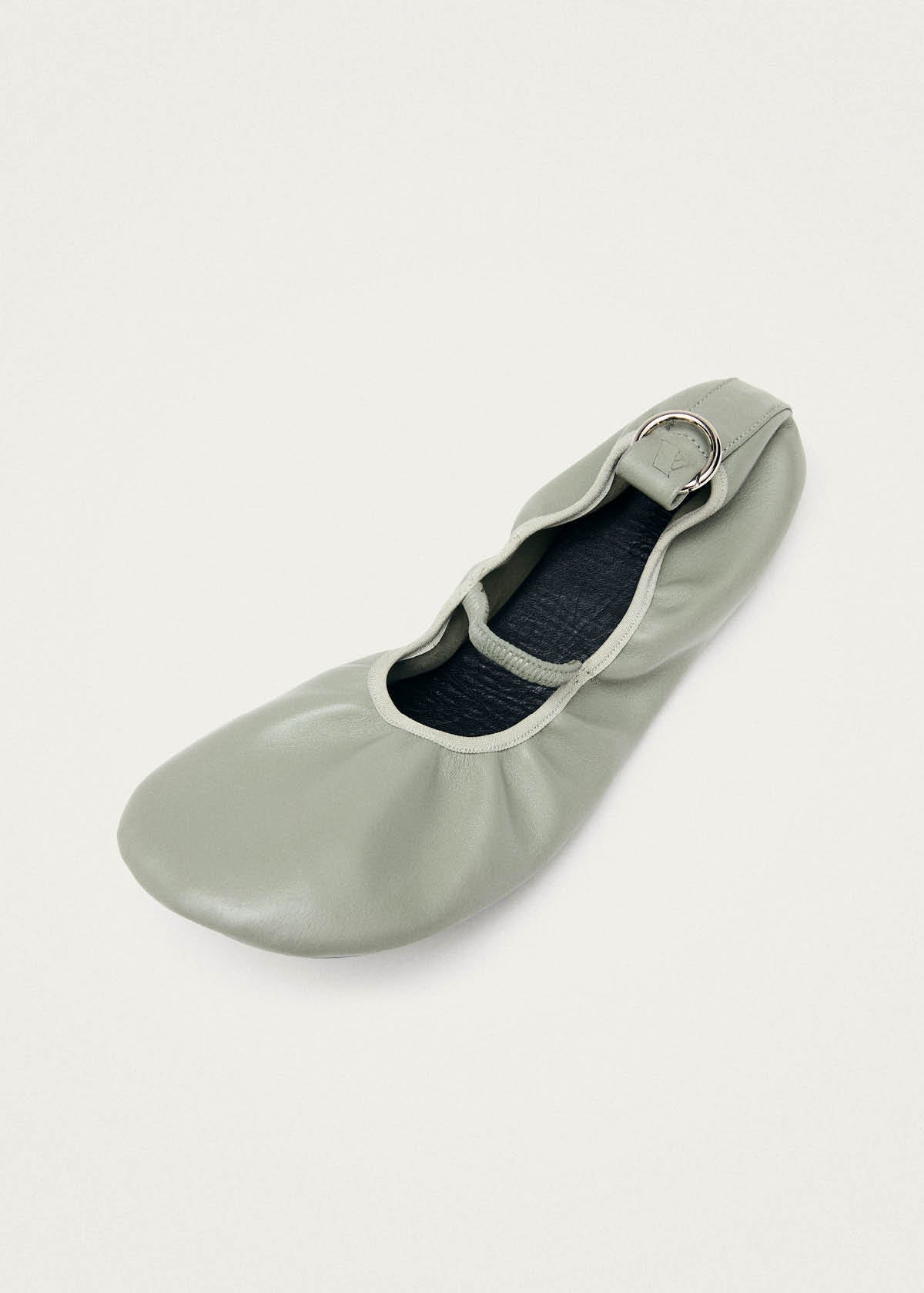 Naira Barefoot Green Leather Ballet Flats