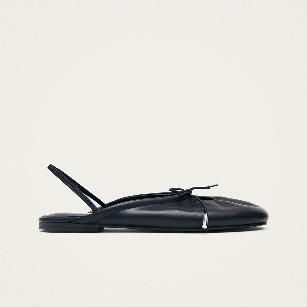 Oli Black Leather Ballet Flats